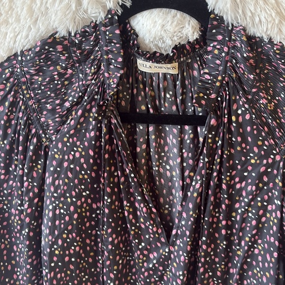 Ulla Johnson Gray Pleated Mandarin Collar Blouse - Picture 13 of 14